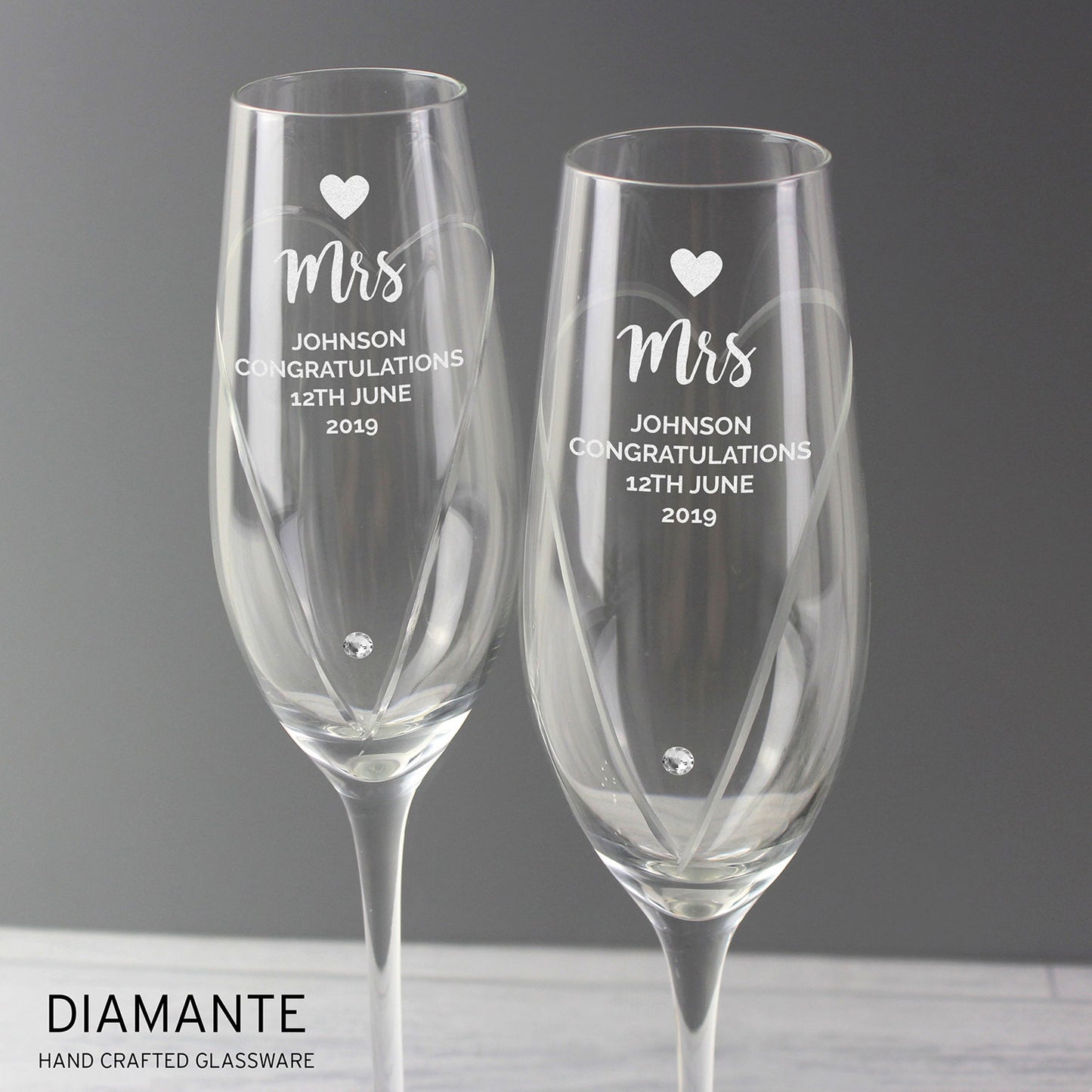 Personalised Hand Cut Pair of Flutes