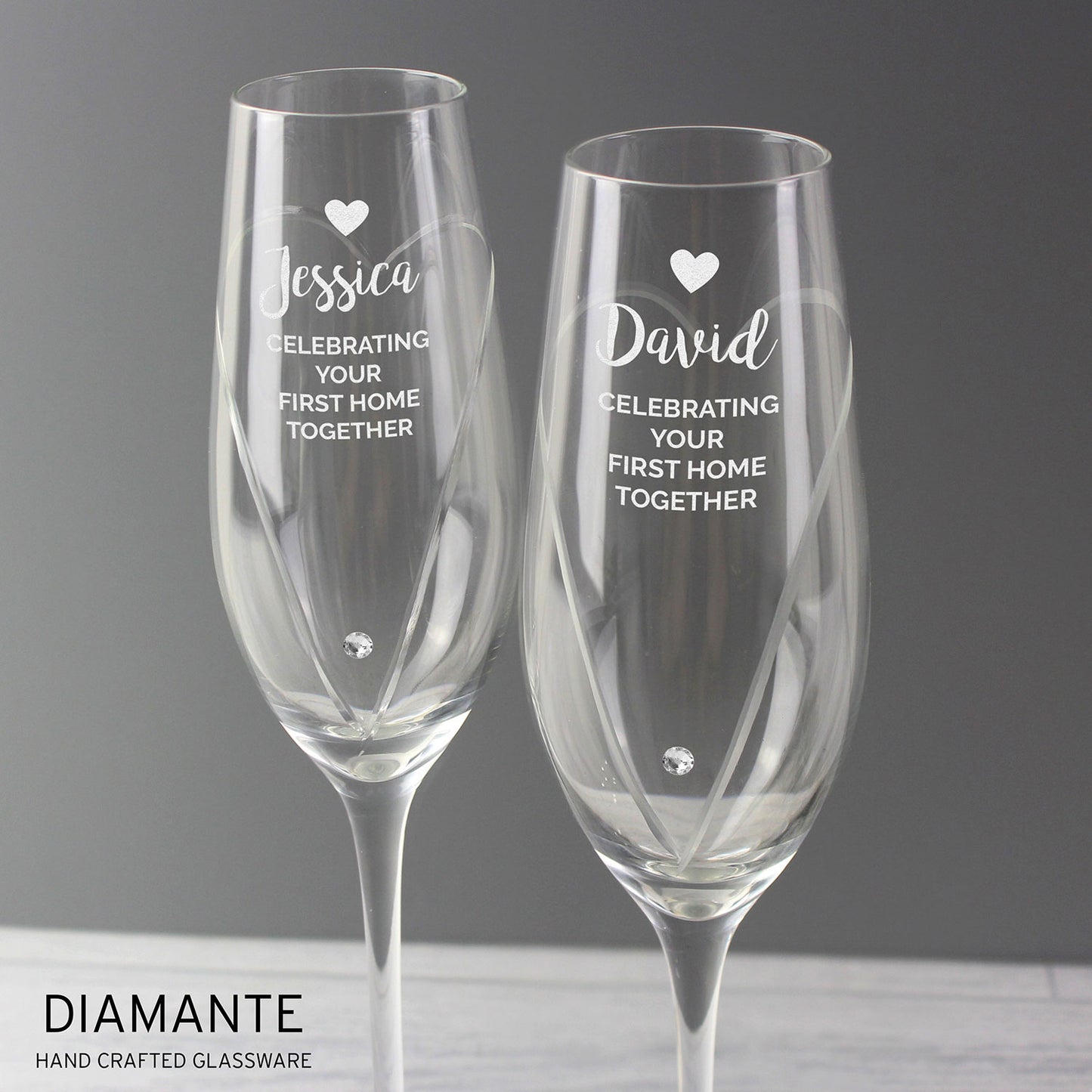 Personalised Hand Cut Pair of Flutes