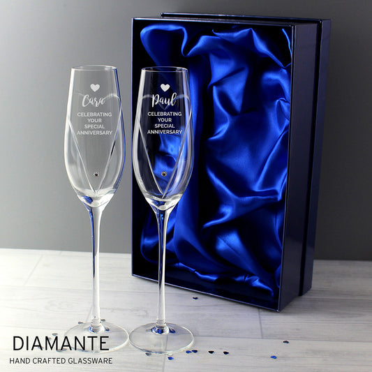 Personalised Hand Cut Pair of Flutes