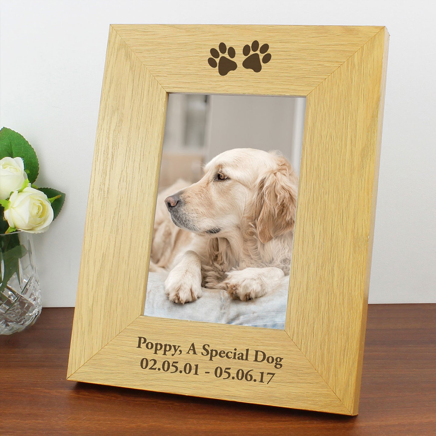 Personalised Pet Memorial Paw Prints 6x4 Photo Frame