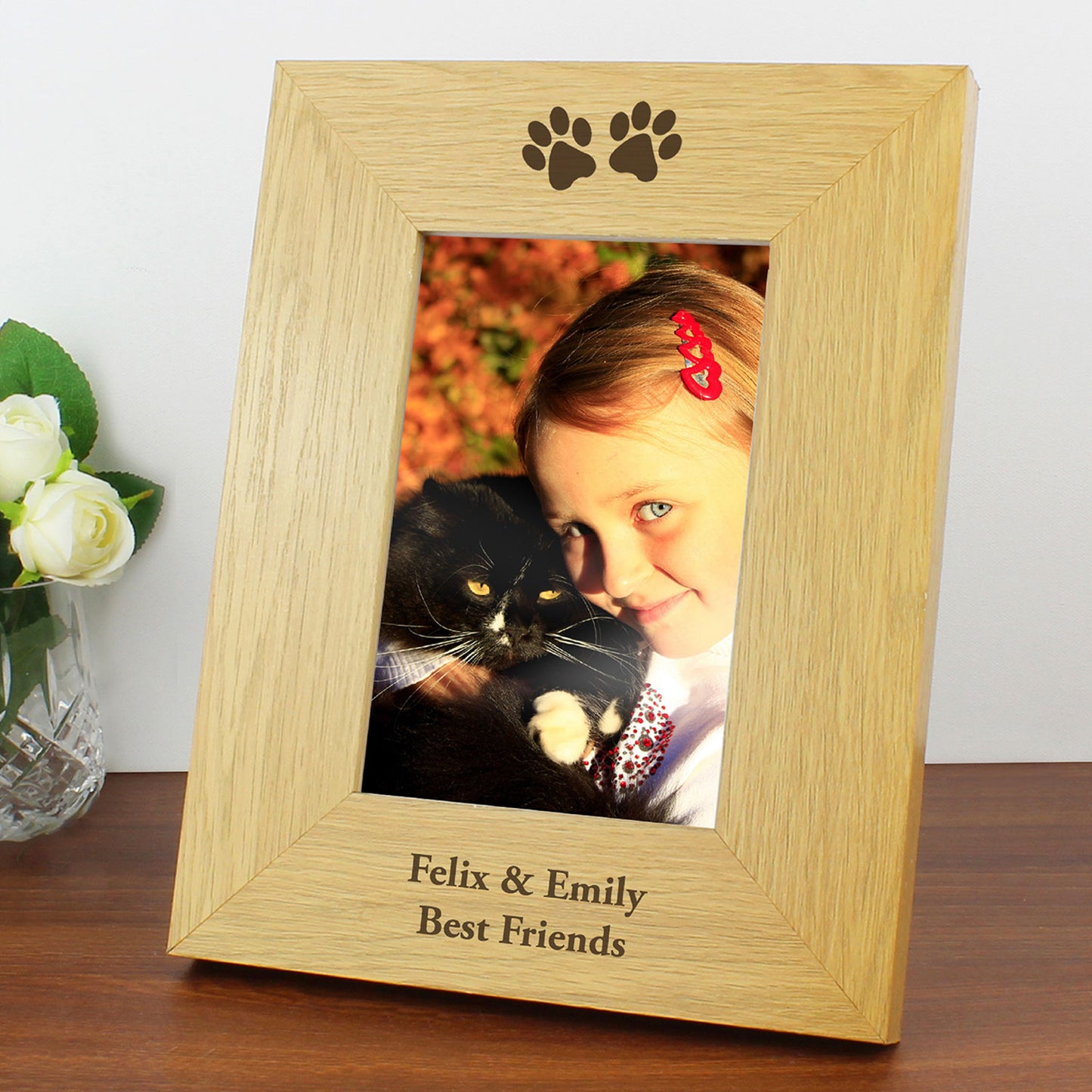 Personalised Pet Memorial Paw Prints 6x4 Photo Frame