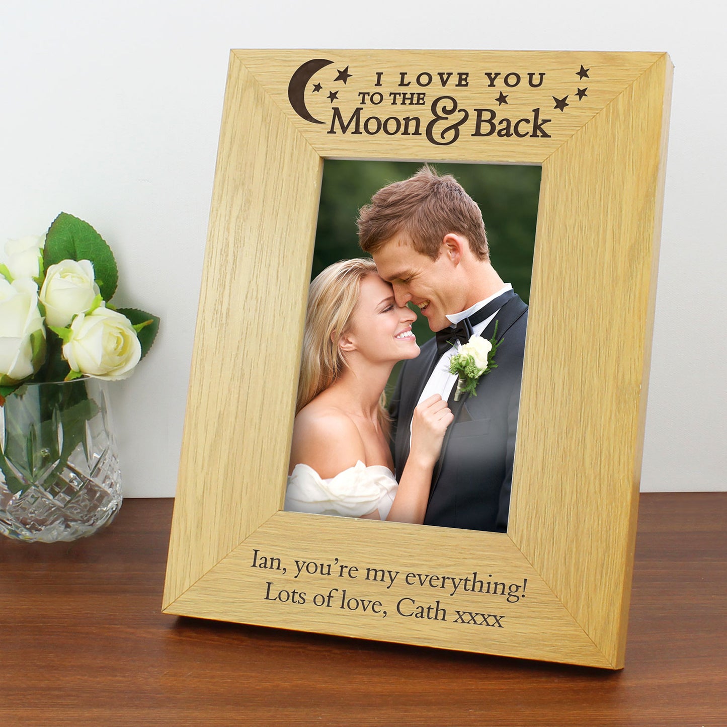 Personalised "Love You to the Moon & Back" Oak Picture Frame