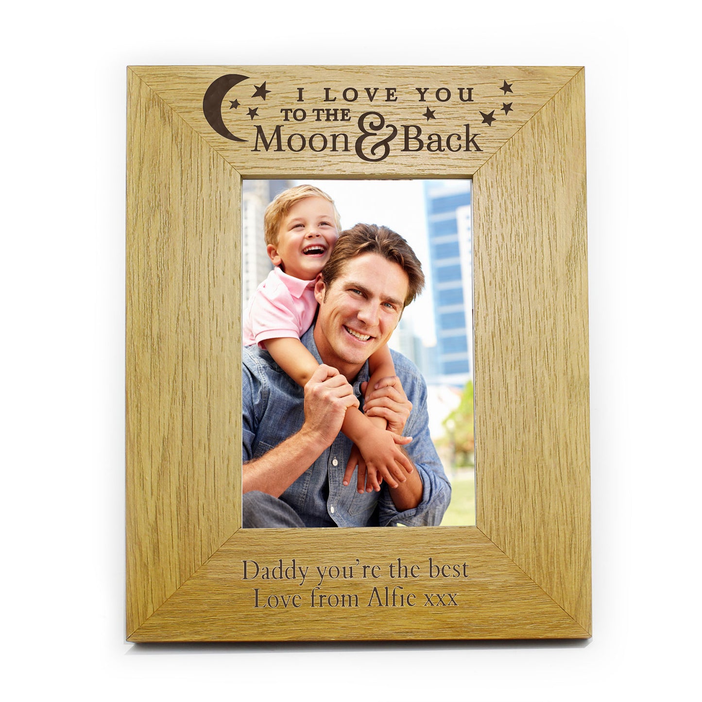 Personalised "Love You to the Moon & Back" Oak Picture Frame