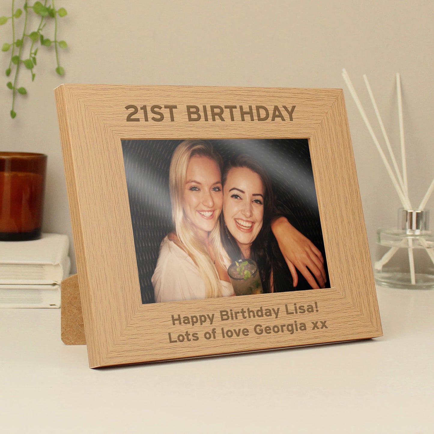 Personalised Oak Finish Photo Frame