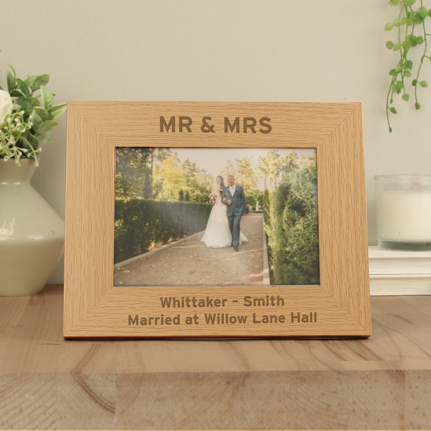 Personalised Oak Finish Photo Frame