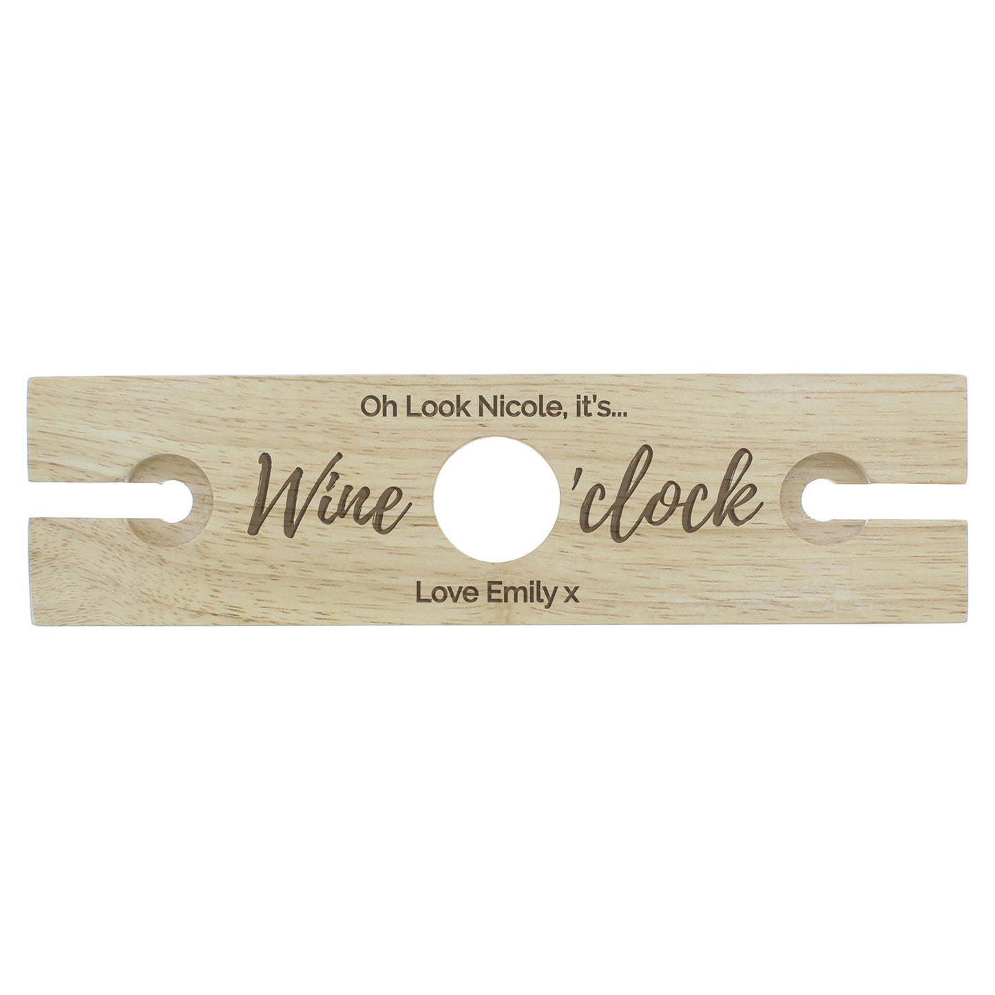 Personalised "Wine O'Clock" Glass & Bottle Butler