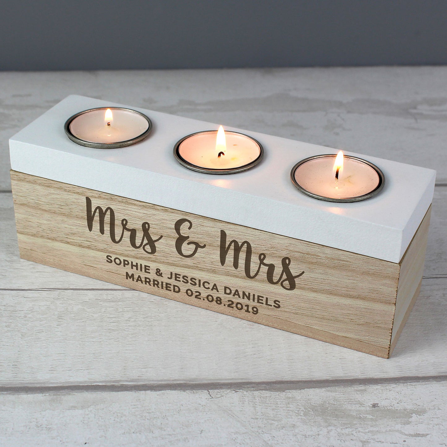 Personalised Tea Light Holder Box