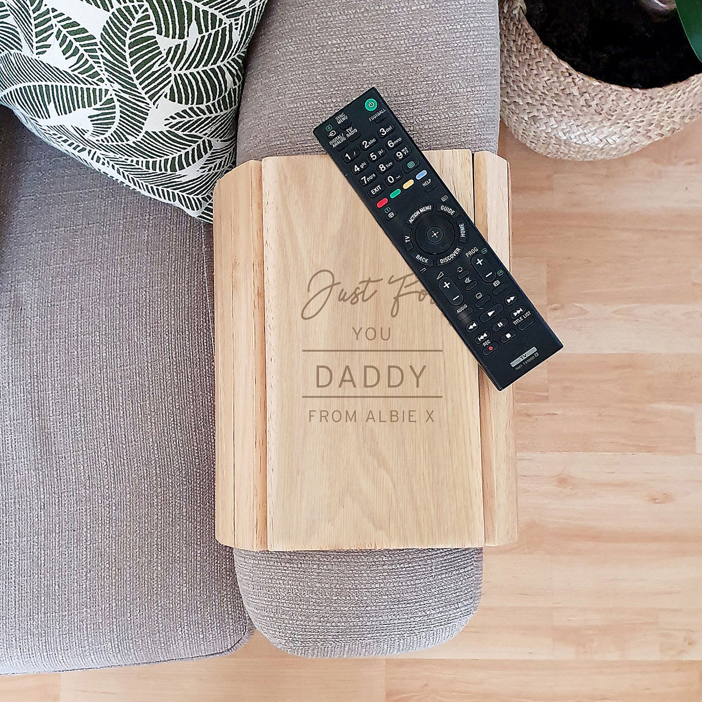 Personalised Wooden Sofa Tray