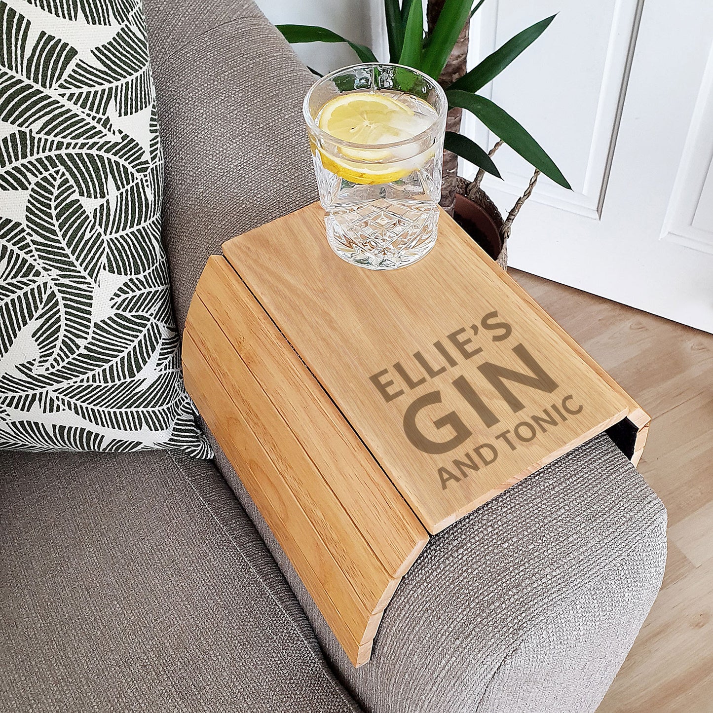 Personalised Wooden Drinks Sofa Tray
