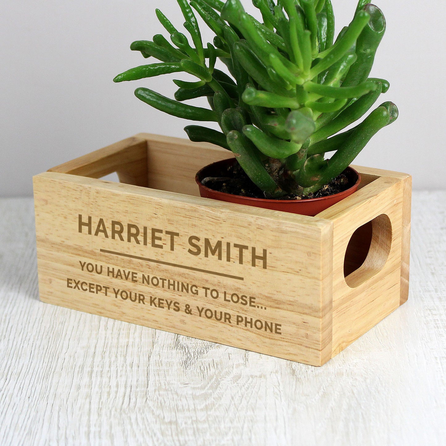 Personalised Wooden Crate Desk Tidy