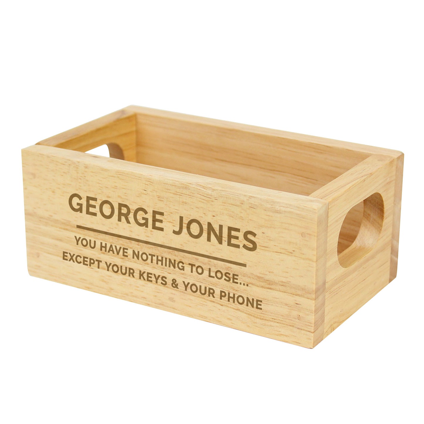 Personalised Wooden Crate Desk Tidy