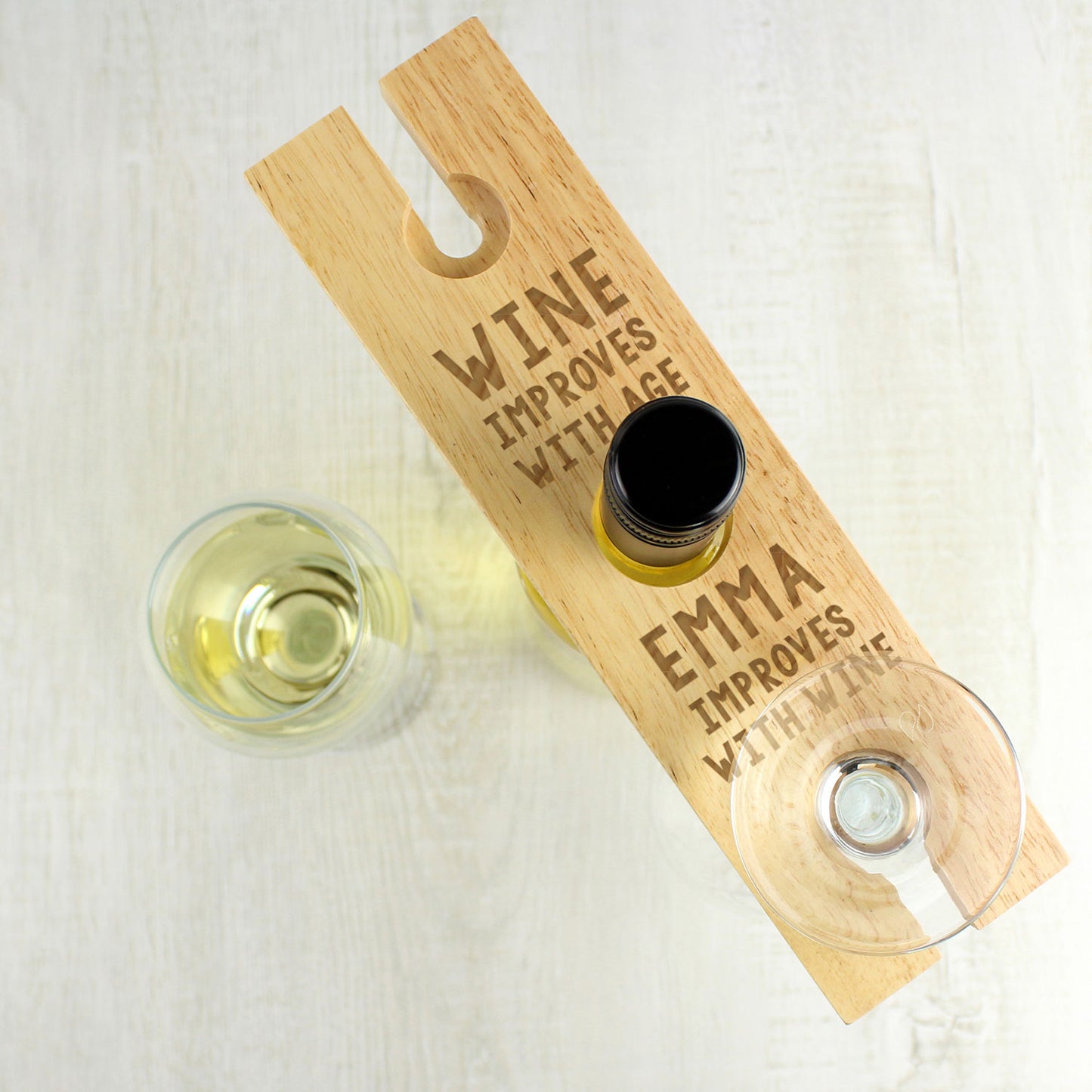 Personalised Glass & Wine Bottle Butler