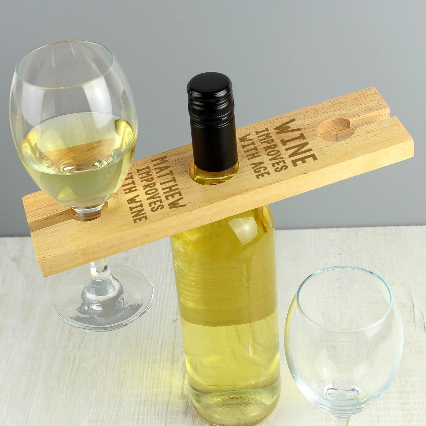 Personalised Glass & Wine Bottle Butler