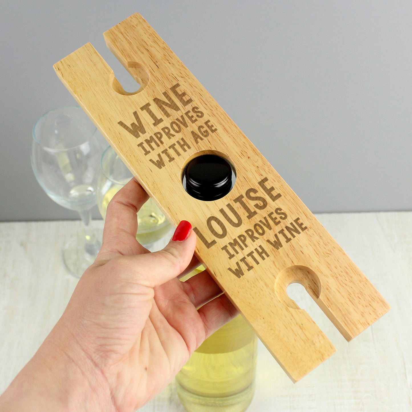 Personalised Glass & Wine Bottle Butler