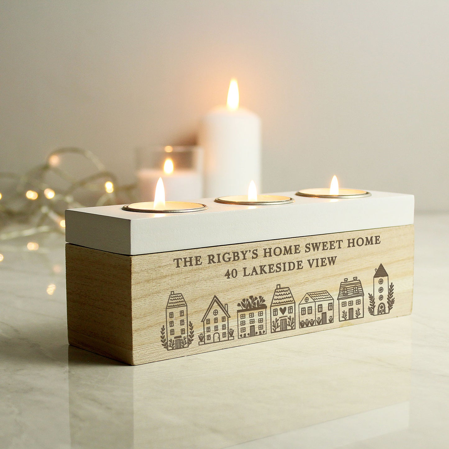 Personalised House Tea Light Holder