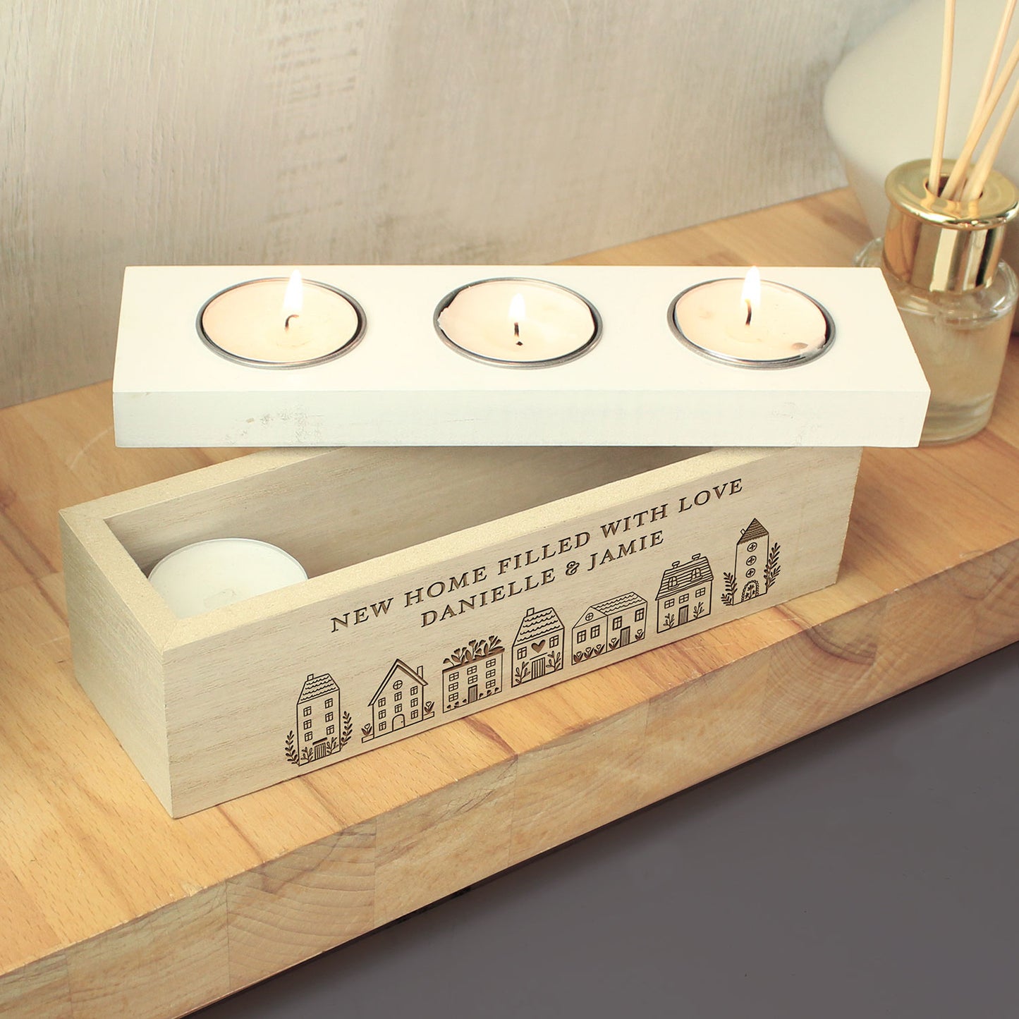 Personalised House Tea Light Holder