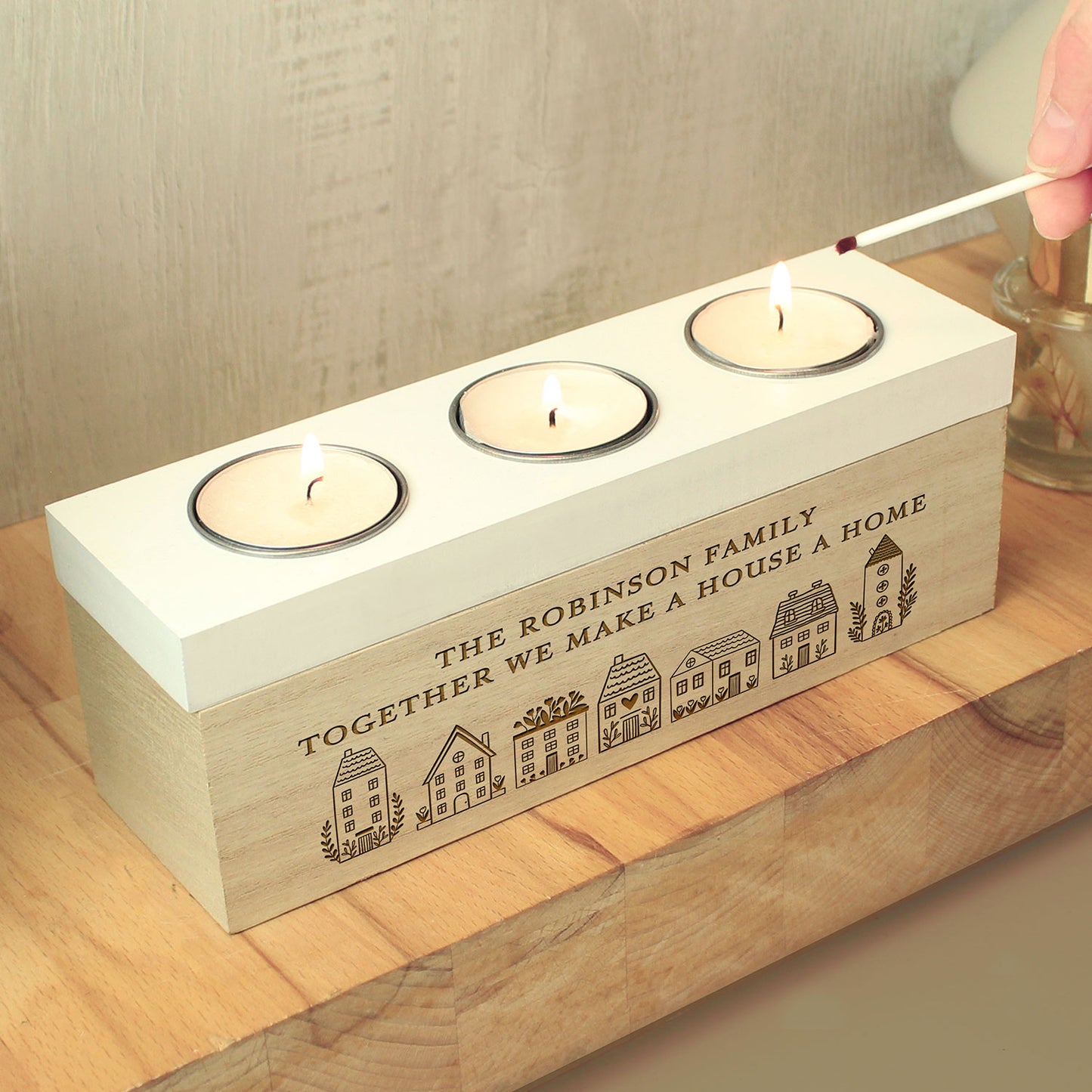 Personalised House Tea Light Holder