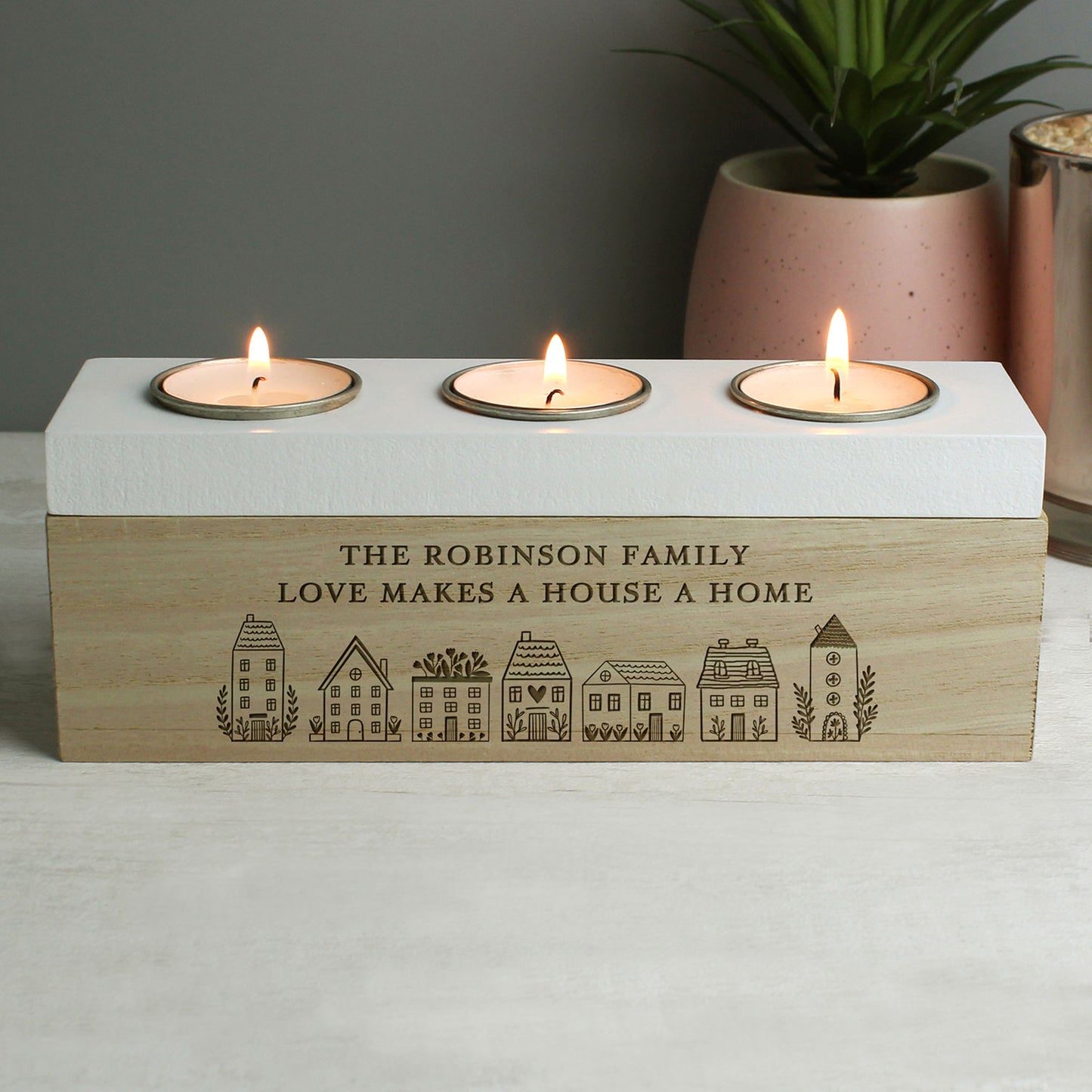 Personalised House Tea Light Holder