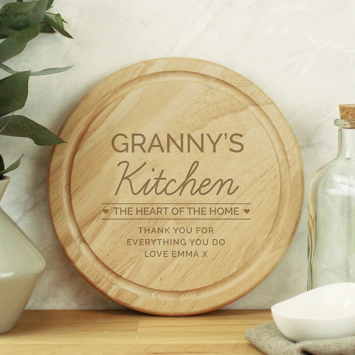 Personalised Rustic Round Chopping Board