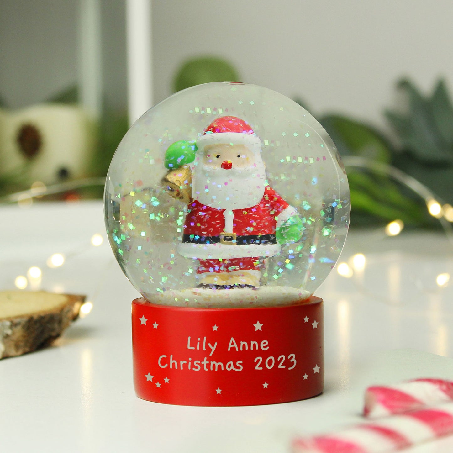 Personalised Santa Glitter Snow Globe