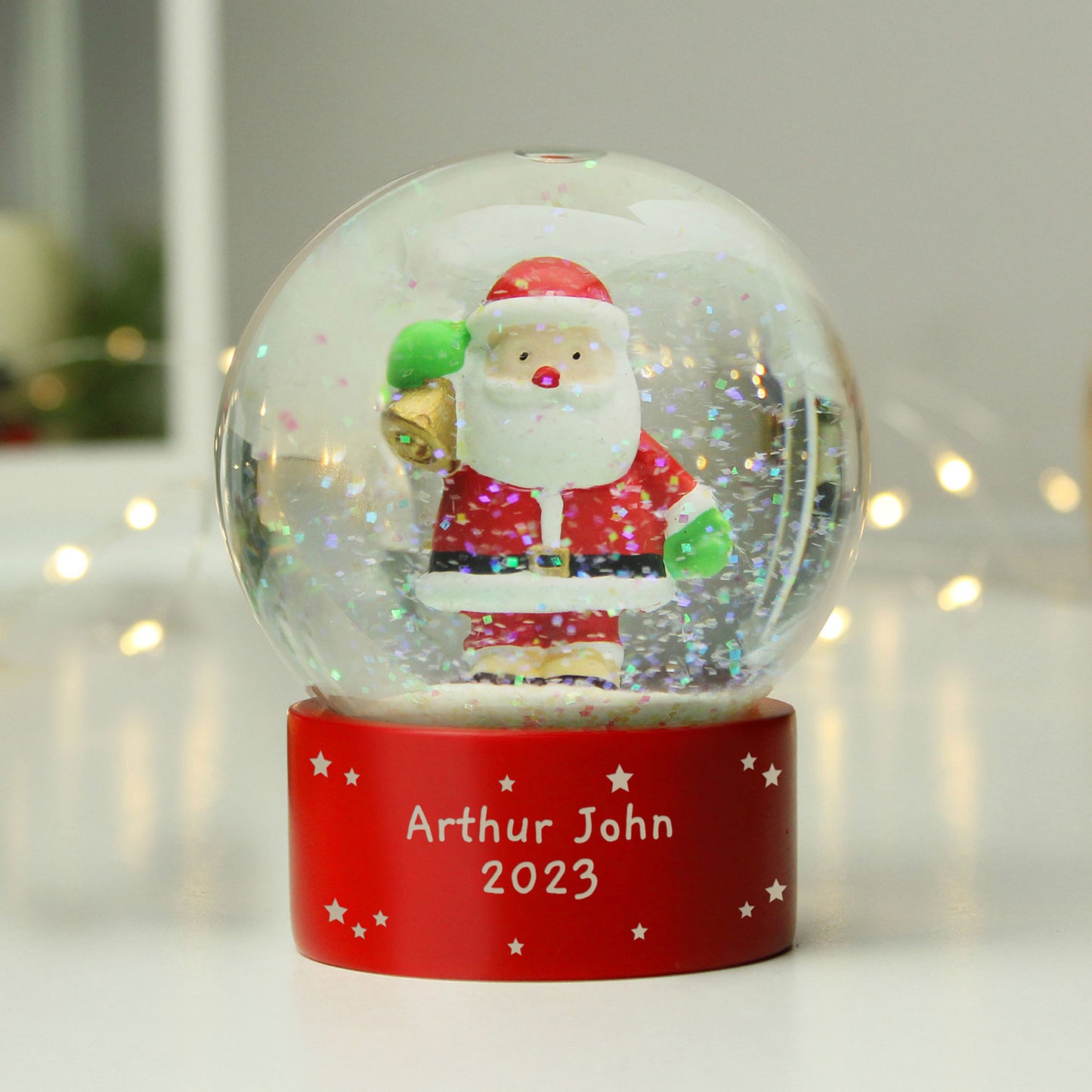 Personalised Santa Glitter Snow Globe