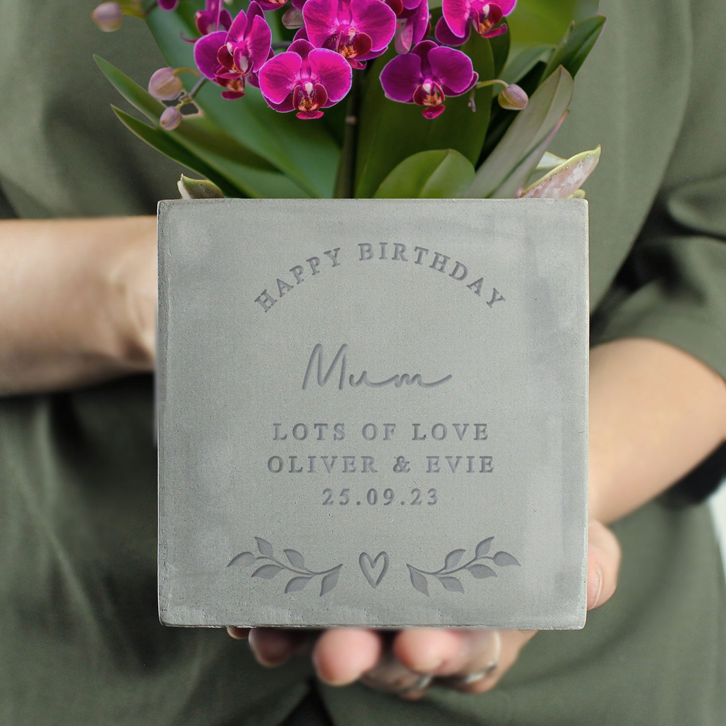 Personalised Concrete Plant Pot