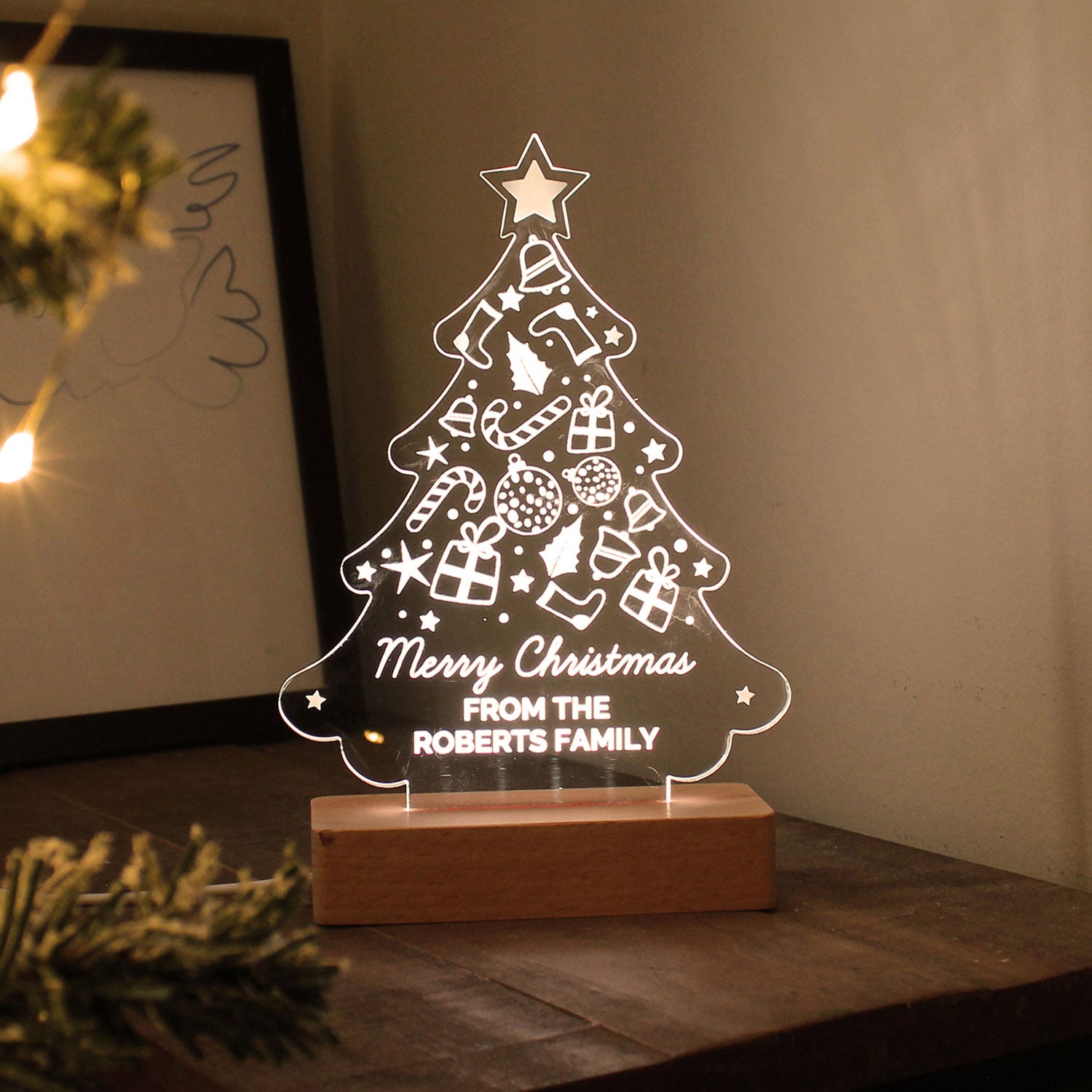 Personalised ColourChanging Christmas Tree LED Light Julian Charles Home