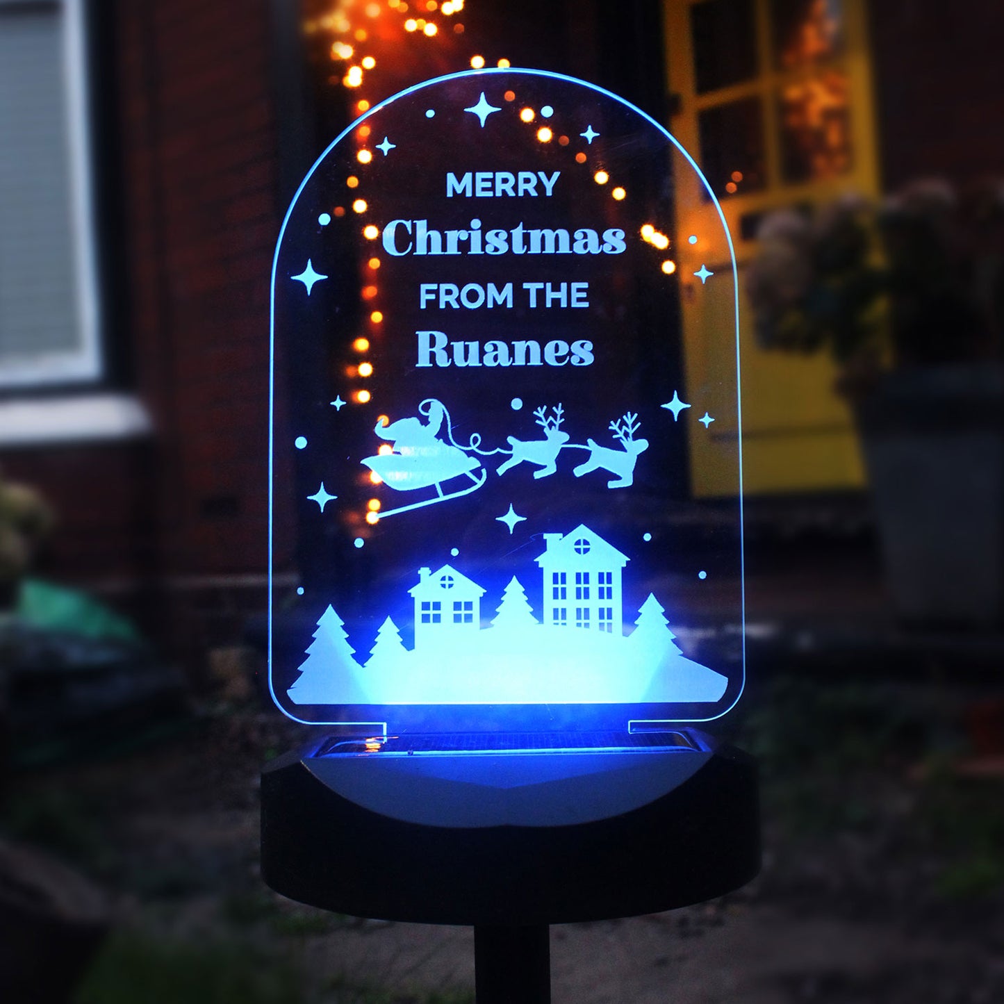 Personalised Colour-Changing Outdoor Solar Light-Up Christmas Sign