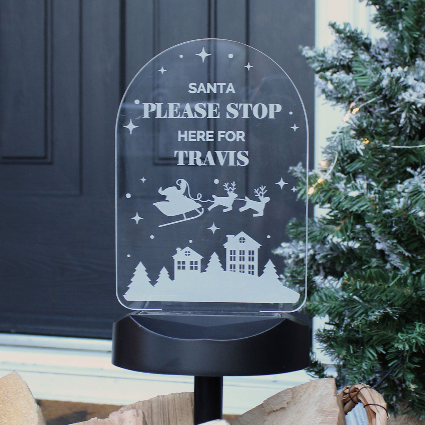 Personalised Colour-Changing Outdoor Solar Light-Up Christmas Sign