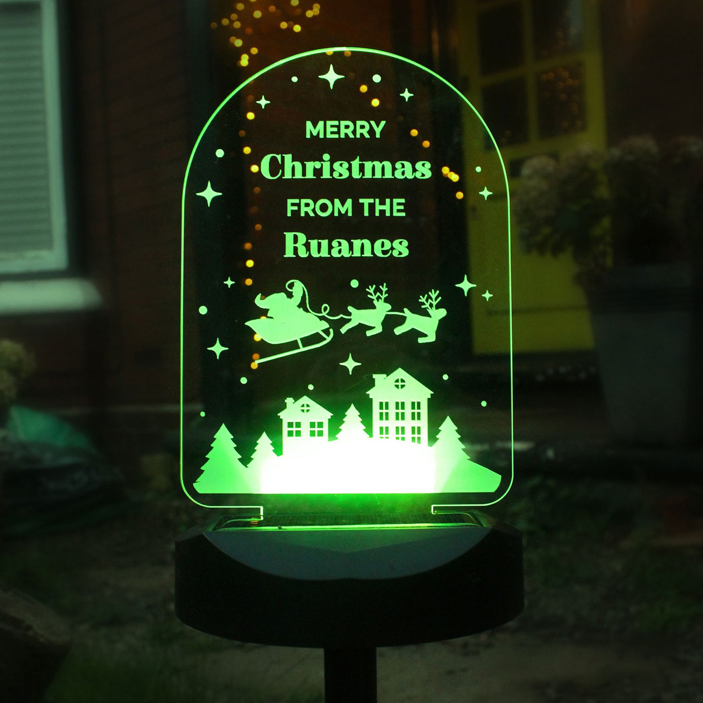 Personalised Colour-Changing Outdoor Solar Light-Up Christmas Sign