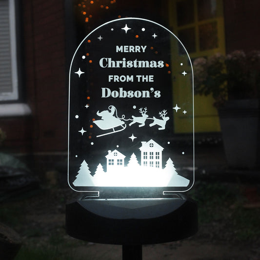 Personalised Colour-Changing Outdoor Solar Light-Up Christmas Sign