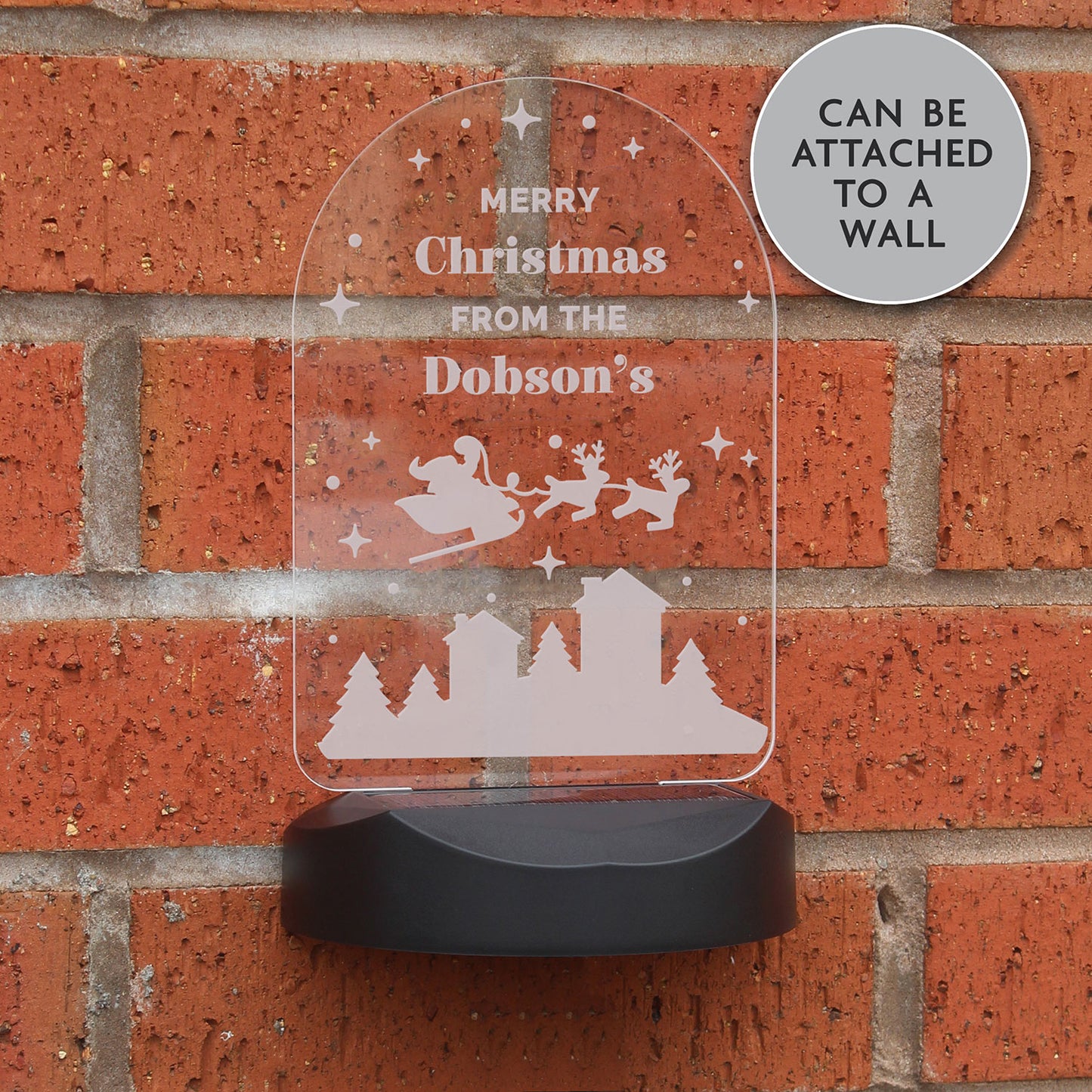 Personalised Colour-Changing Outdoor Solar Light-Up Christmas Sign