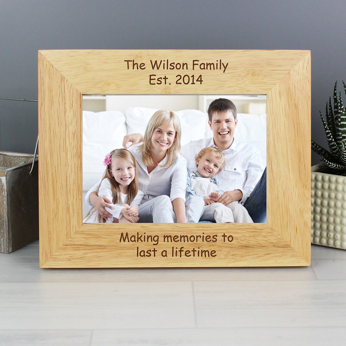 Personalised Oak Veneer Photo Frame