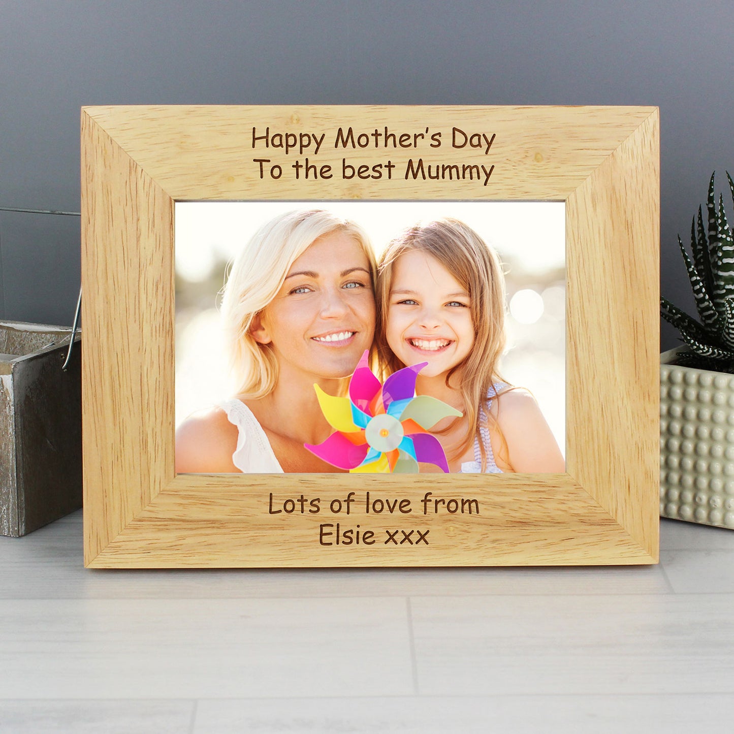 Personalised Oak Veneer Photo Frame