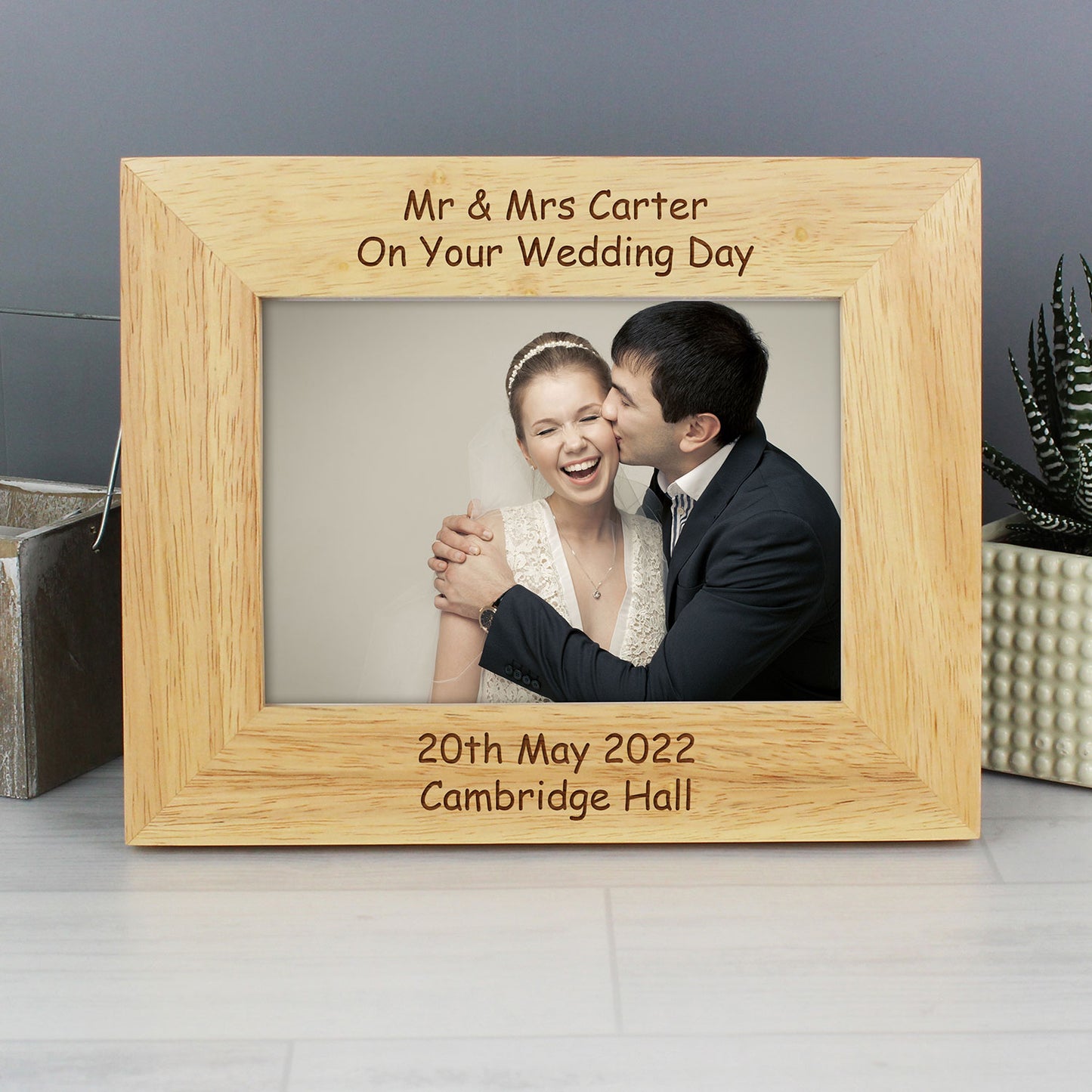 Personalised Oak Veneer Photo Frame