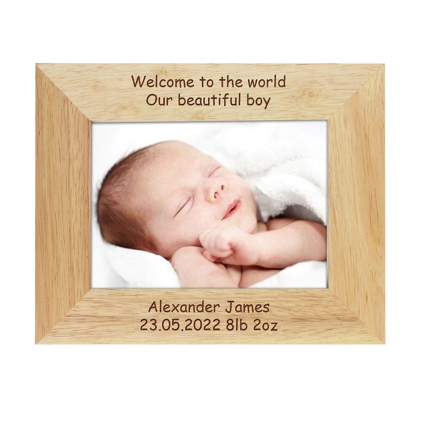 Personalised Oak Veneer Photo Frame