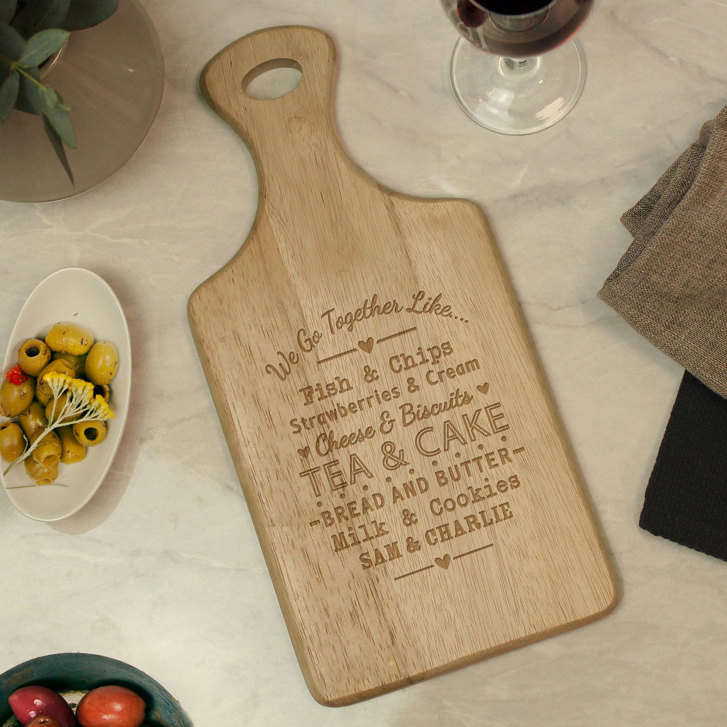 Personalised "We Go Together" Wooden Serving Paddle Board