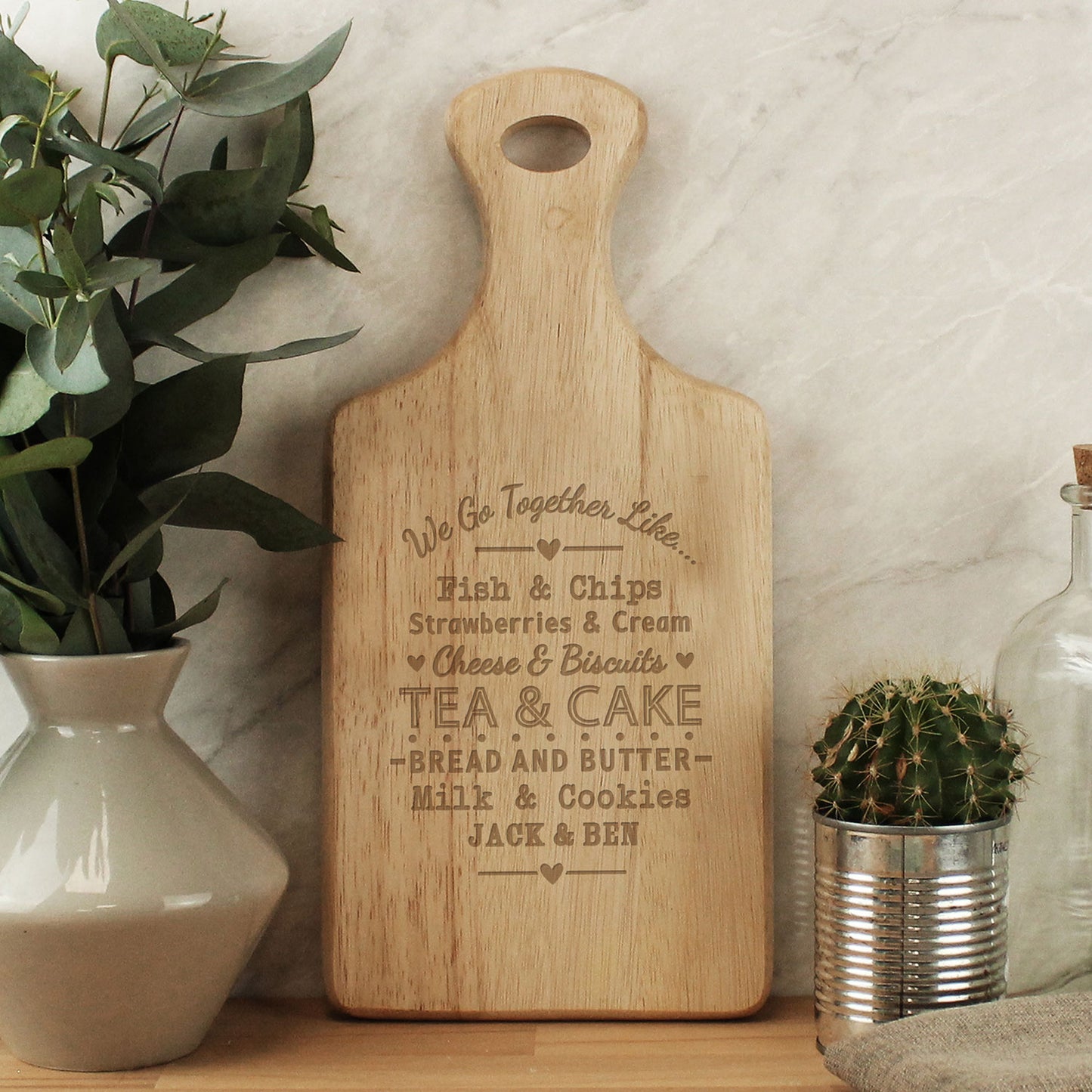 Personalised "We Go Together" Wooden Serving Paddle Board