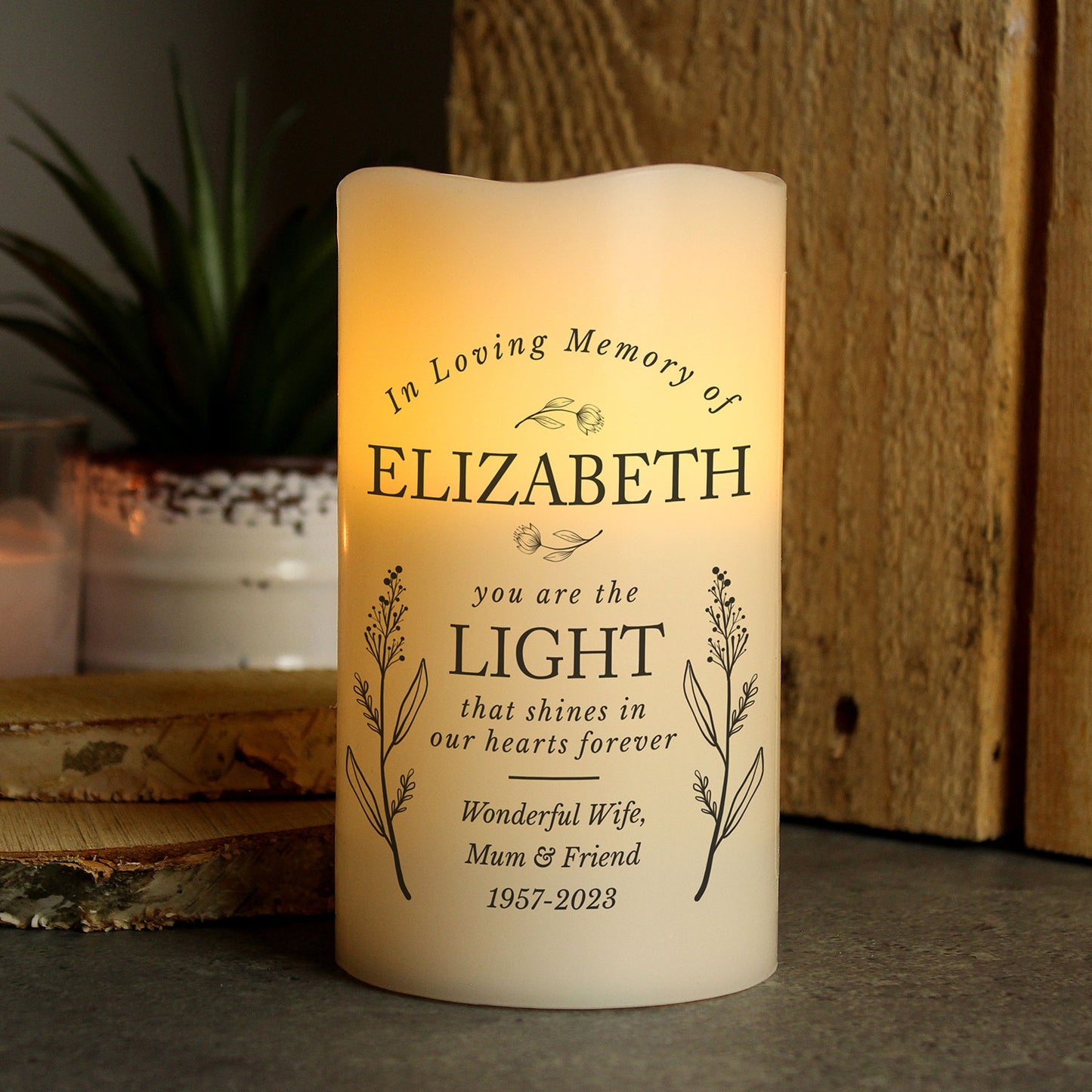 Personalised Memorial Flamelss Candle
