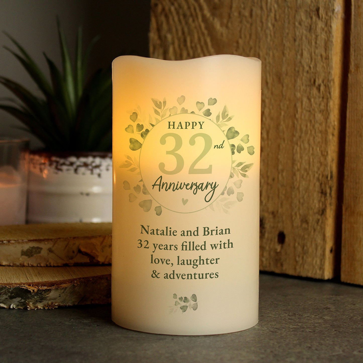 Personalised Anniversary Flameless LED Candle