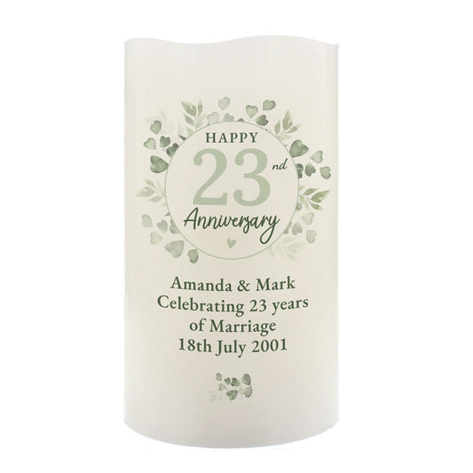 Personalised Anniversary Flameless LED Candle