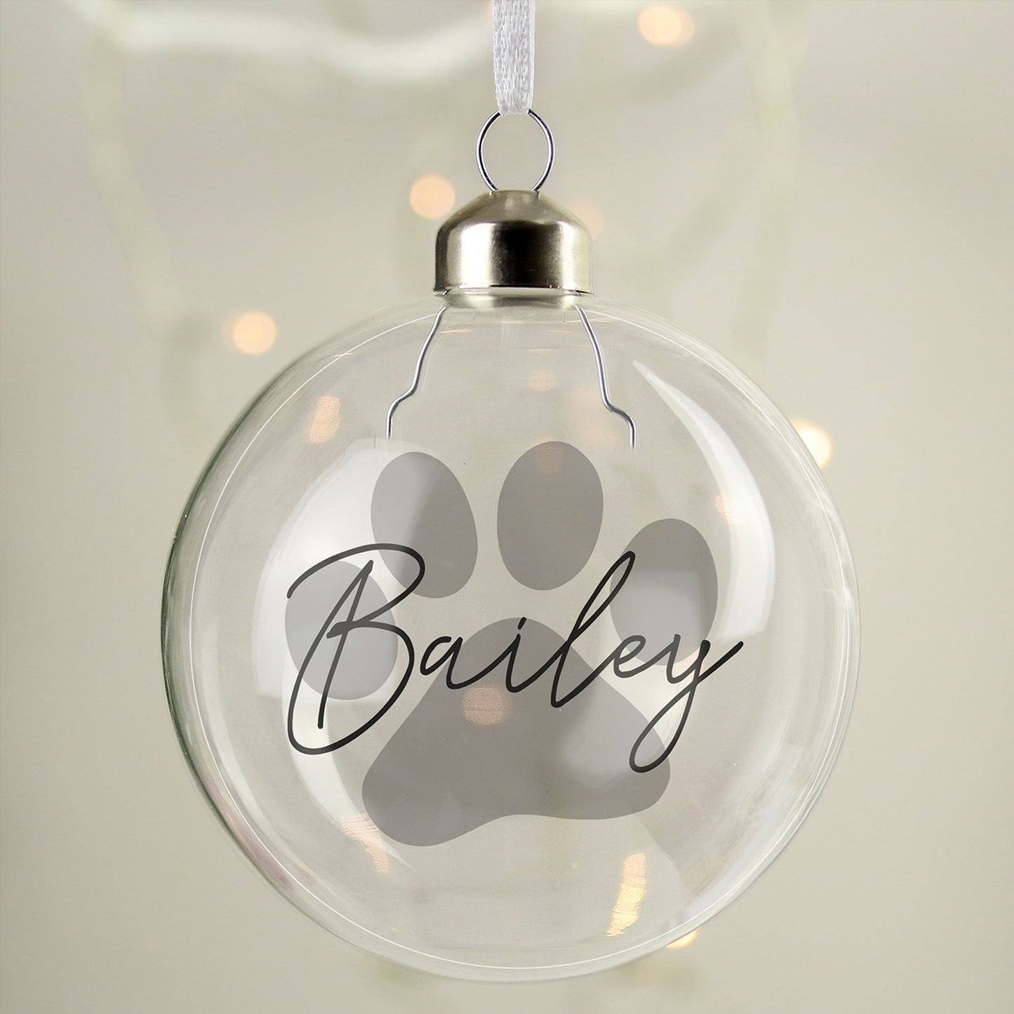 Personalised Pet Name Glass Bauble