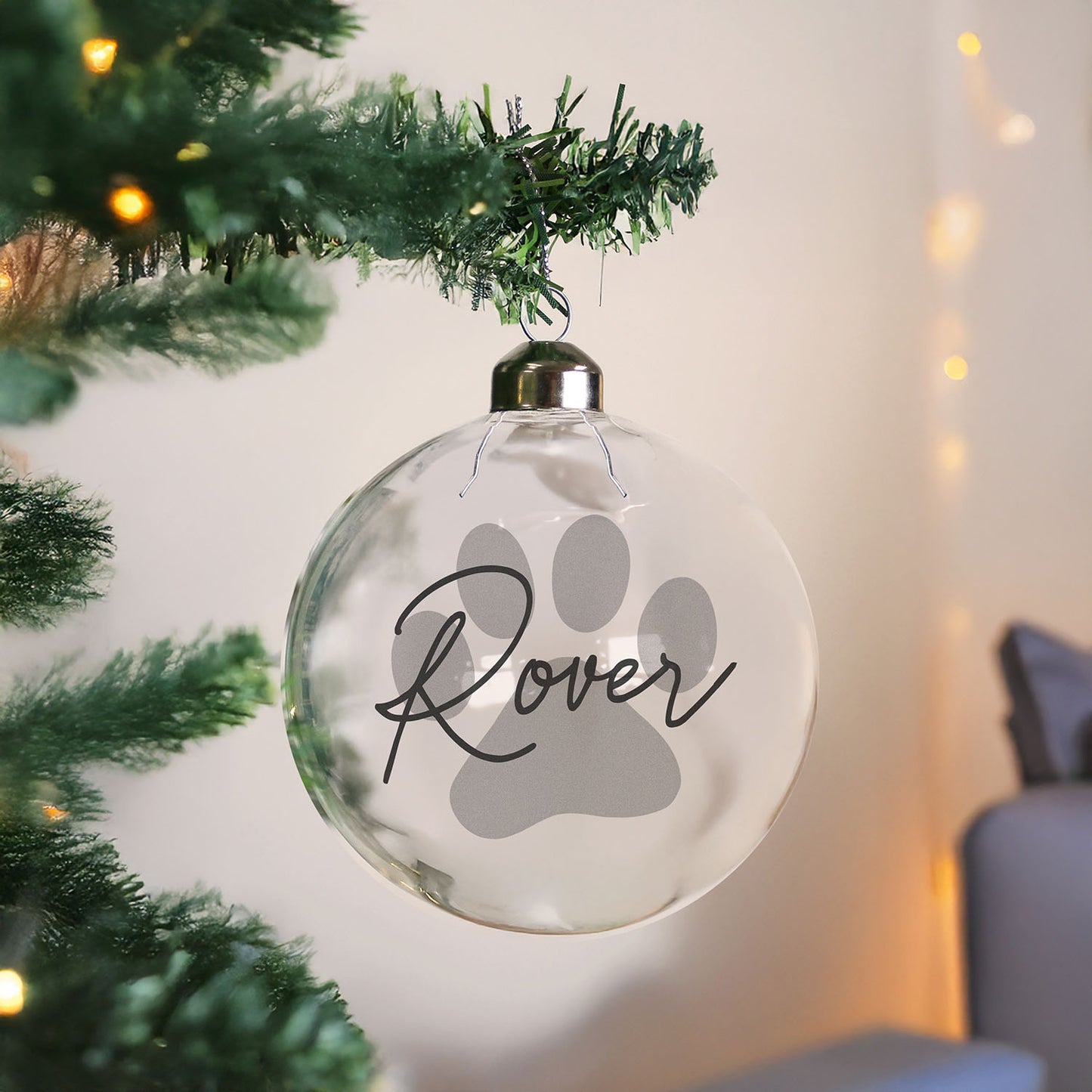 Personalised Pet Name Glass Bauble