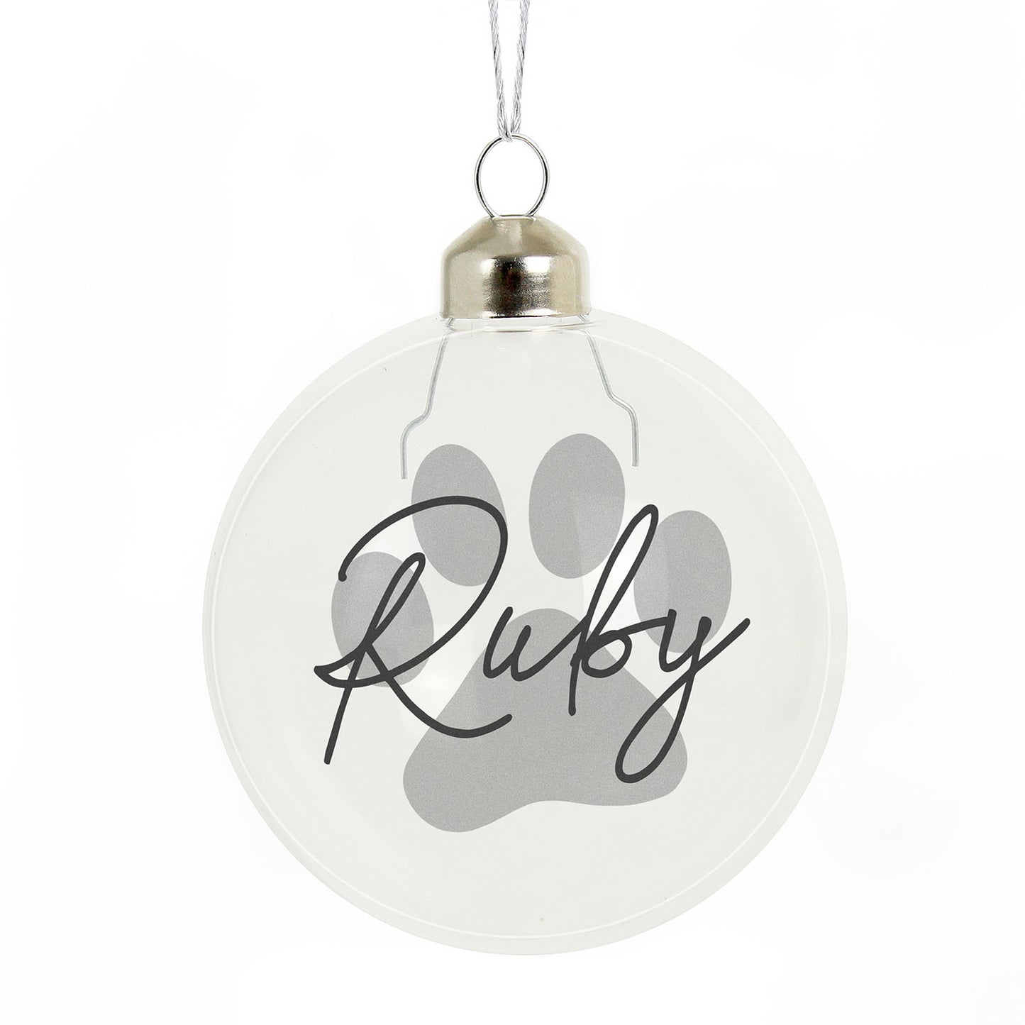 Personalised Pet Name Glass Bauble