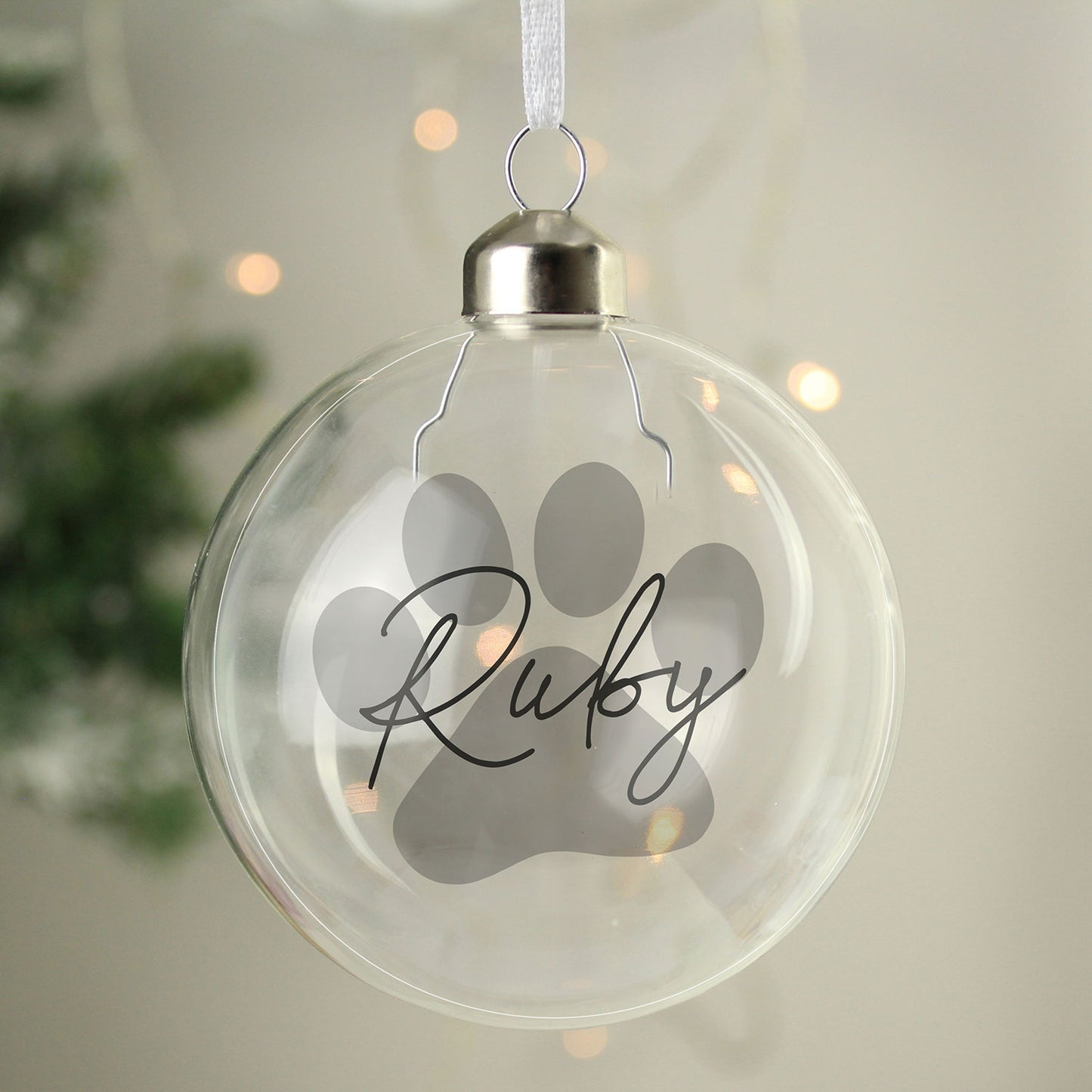 Personalised Pet Name Glass Bauble