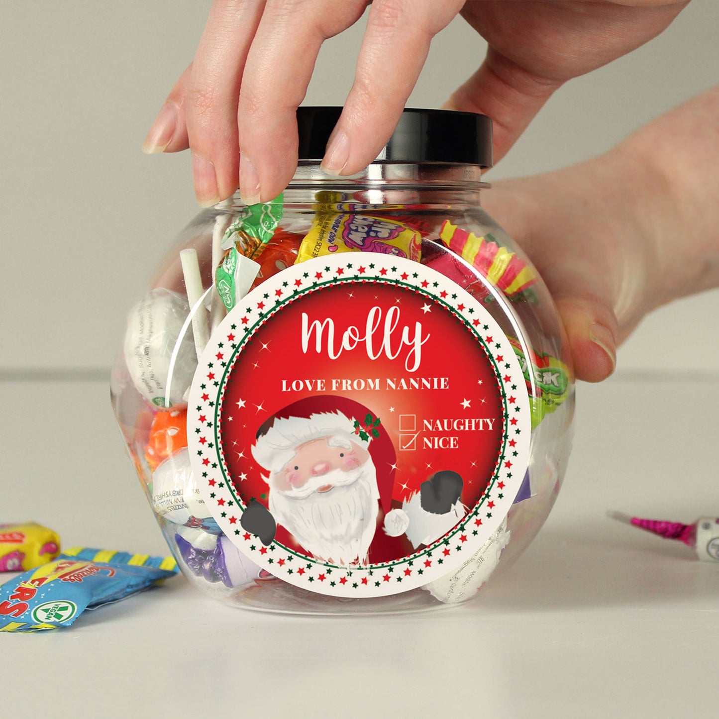 Personalised Christmas Santa Sweet Jar