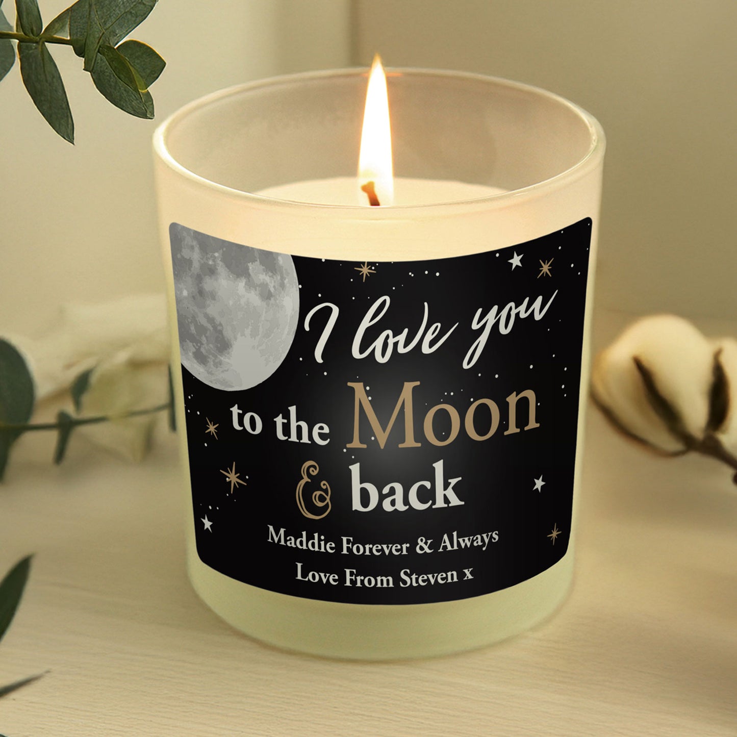 Personalised "Love You To The Moon & Back" Scented Jar Candle