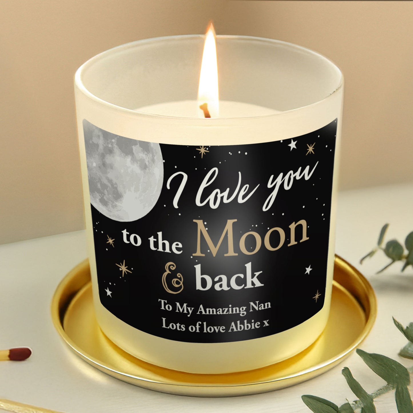 Personalised "Love You To The Moon & Back" Scented Jar Candle