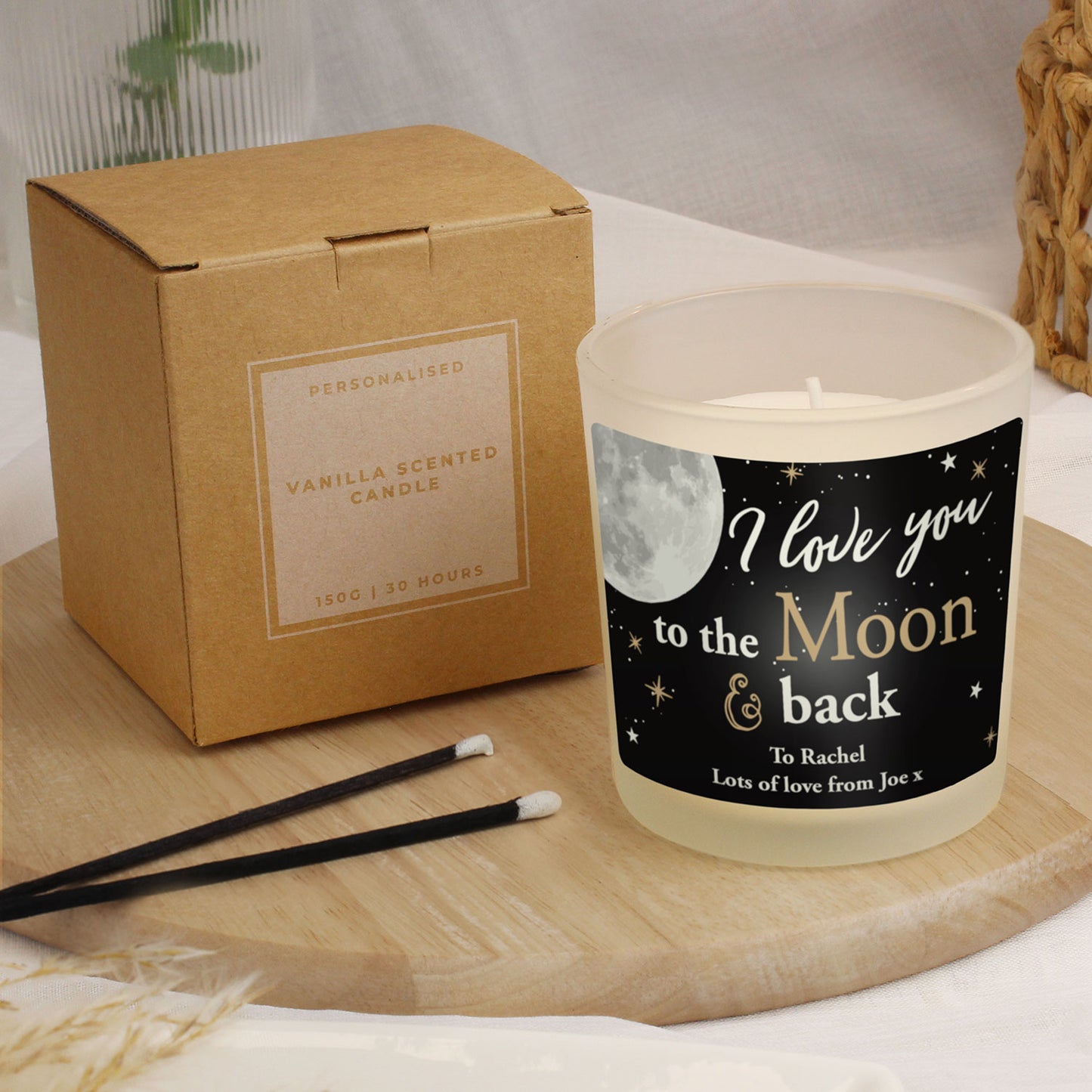 Personalised "Love You To The Moon & Back" Scented Jar Candle