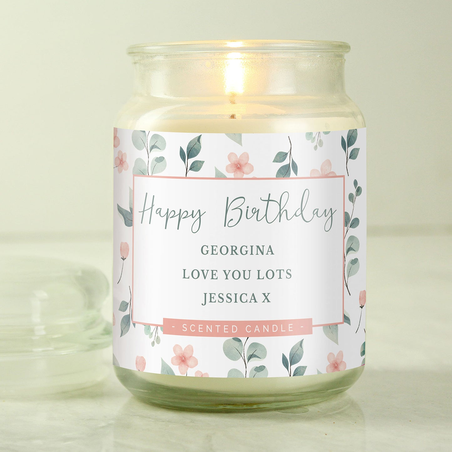 Personalised French Vanilla Scented Jar Candle